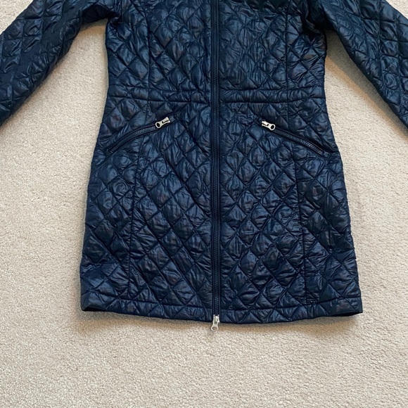 North Face Quilted Hooded Jacket - Navy Blue - Picture 5 of 15